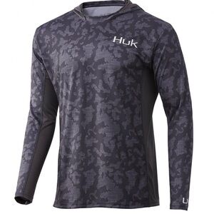 Huk Men's Gray Camo Rash Guard